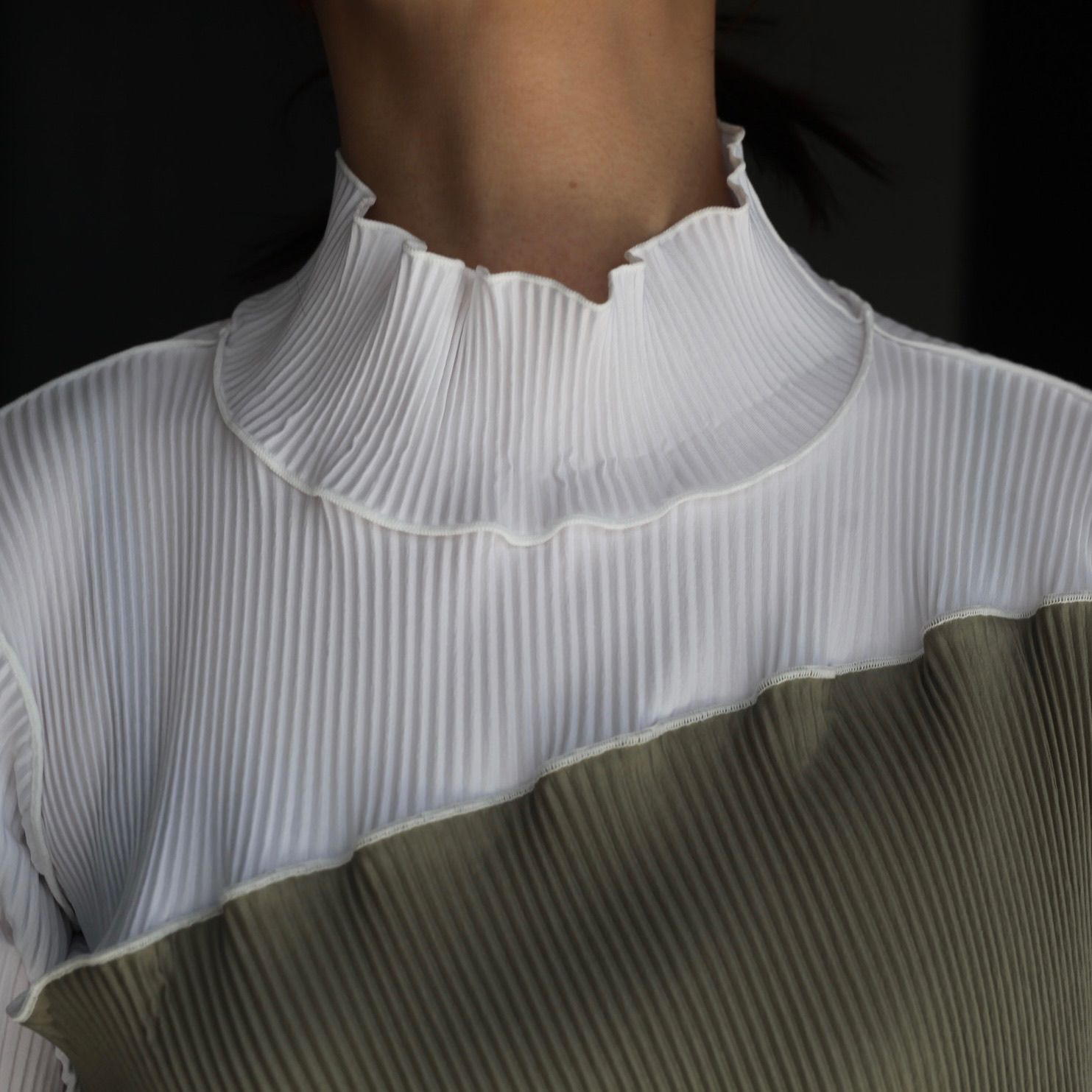 【残り一点】Spiral Wave Long Sleeve Top High Neck Type