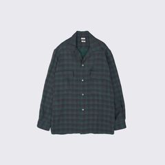 【残り一点】Jacquard Plaid Open Collar Shirt