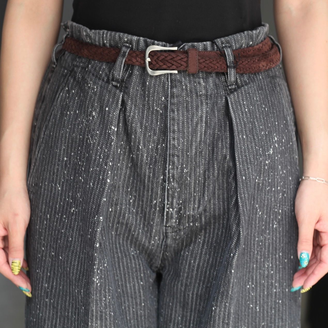 【残り一点】Tuck Baggy Type2(STRIPE DENIM SPLASH VINTAGE WASH)