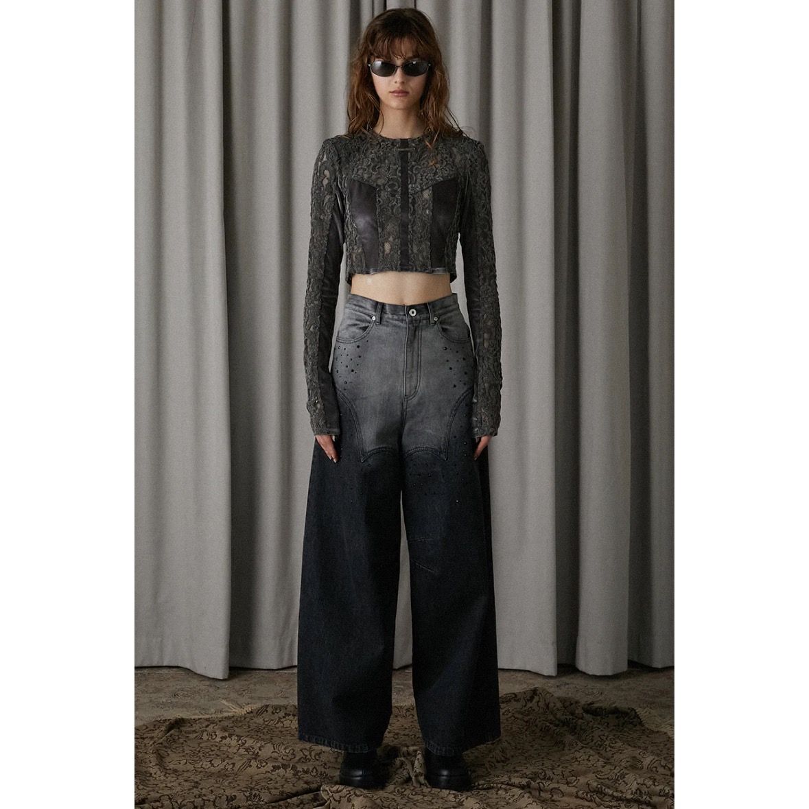 パンツ PRANK PROJECT Heart Bijou Denim Pants PRANK PROJECT】Heart Bijou Denim Pants