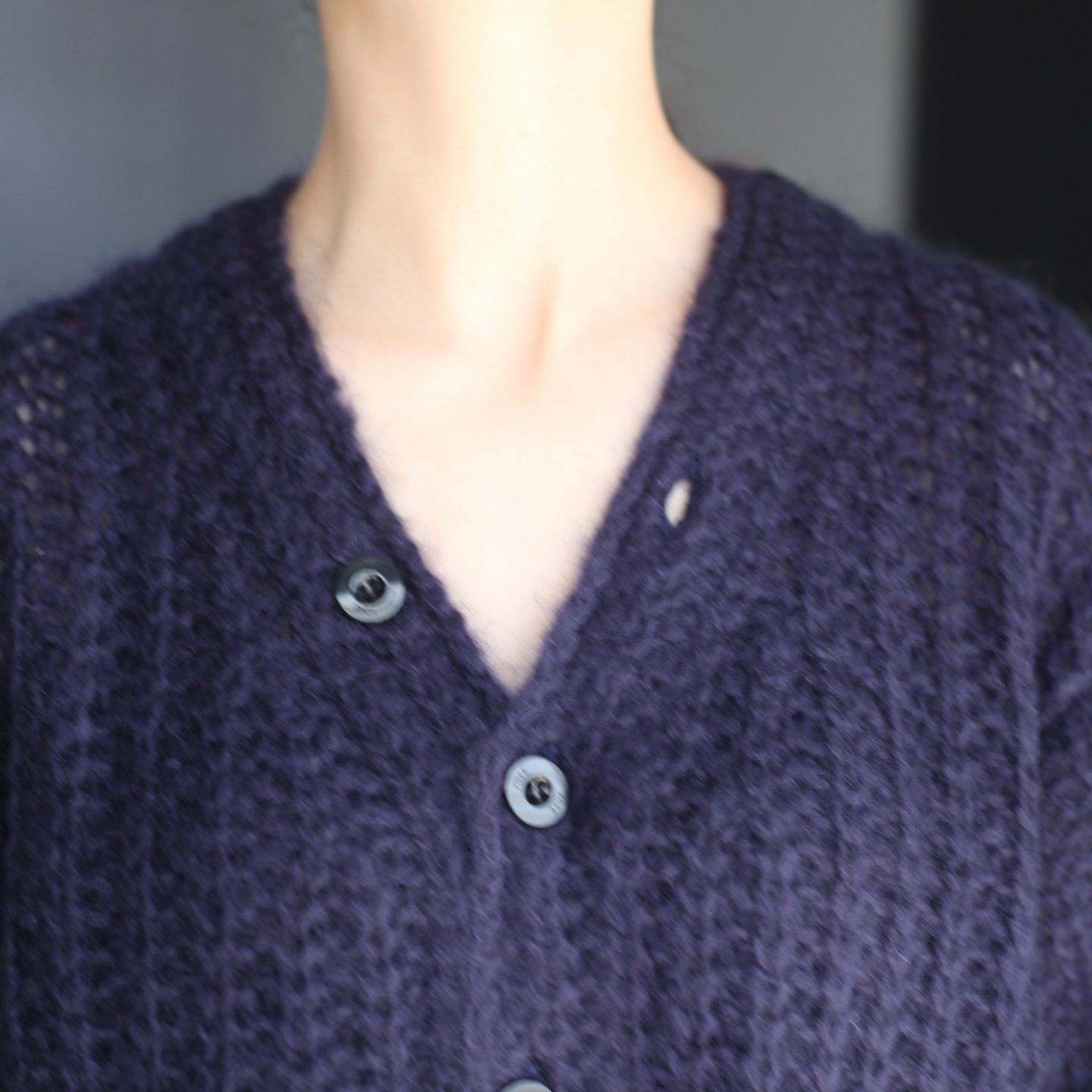【残り一点】Mohair Silk Big Rib Cardigan