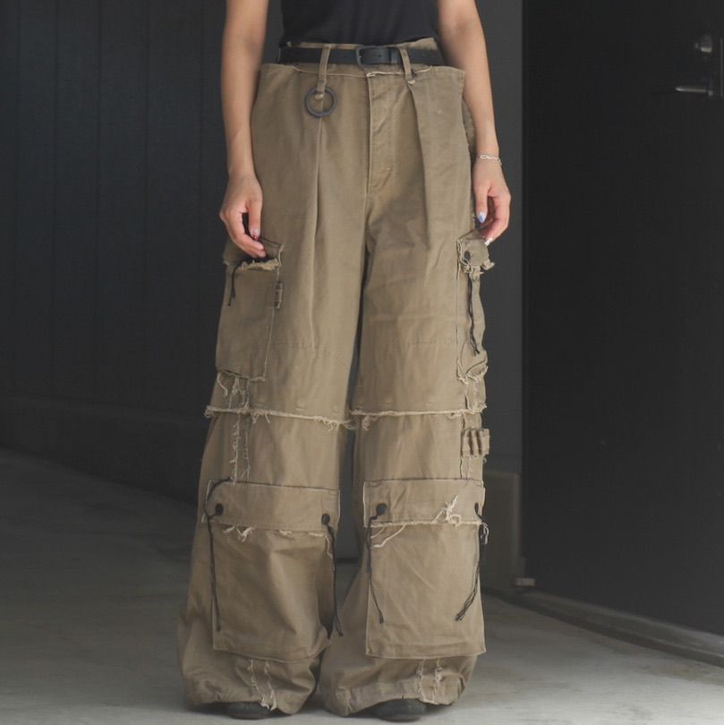 【残り一点】Slash Seam Twist Cargo Pants(AGED TWILL)