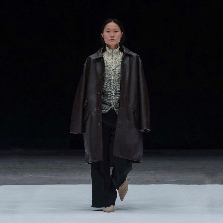 【残り一点】Leather Balmacaan Coat