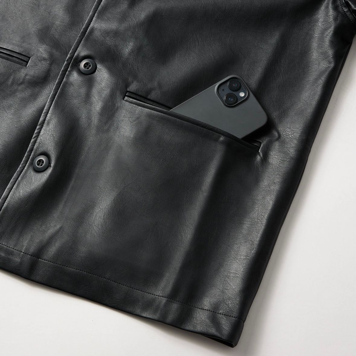 【残り一点】Synthetic Leather Half Coat