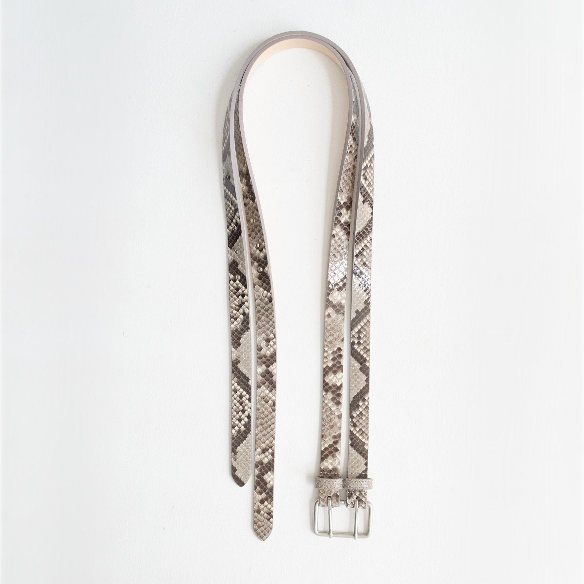 【残り一点】Snake Leather Double Pin Split Belt