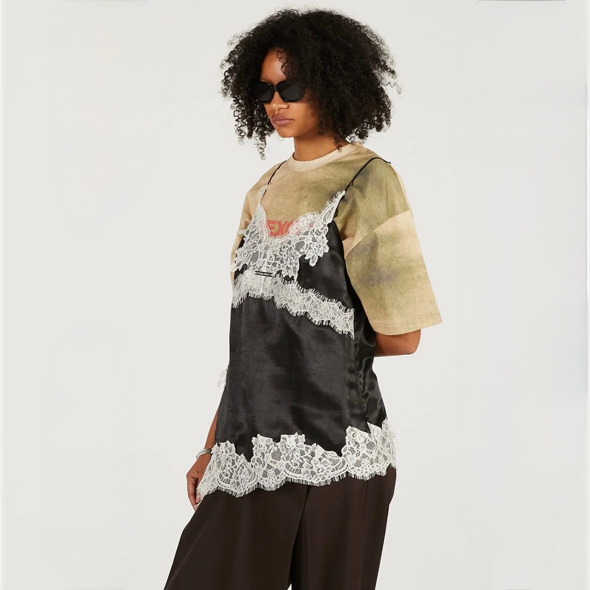 【残り一点】アシンメトリーレースキャミソール