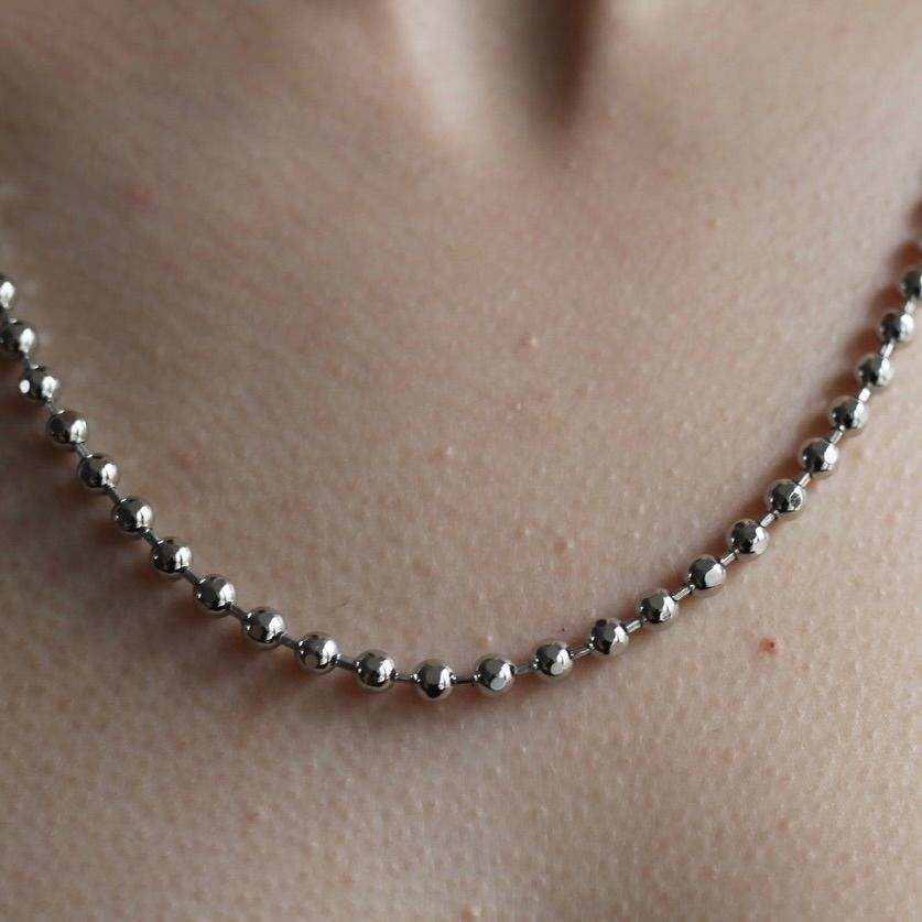 【残りわずか】Cutting Ball Necklace(SILVER)