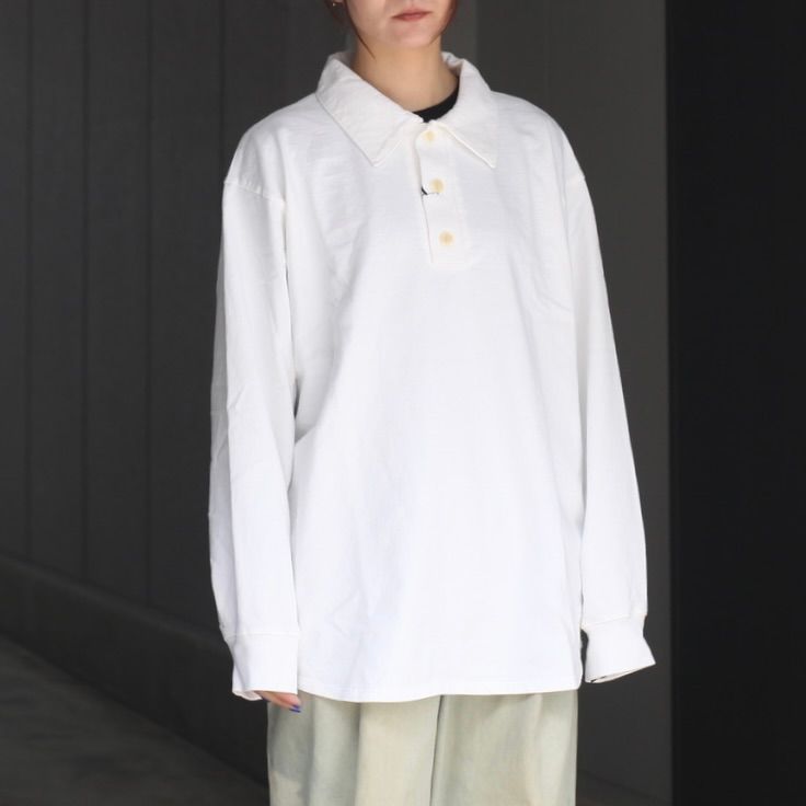 【残り一点】ヘビーコットンガーメントダイL/Sポロシャツ