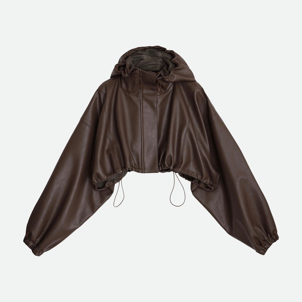 【残り一点】Fake Leather Short Anorak