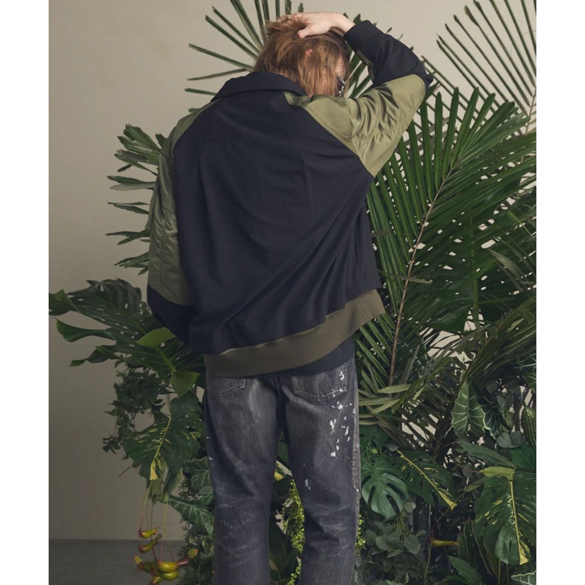 【残り一点】Layering MA-1 Docking Prime-Over Open Collar Shirt