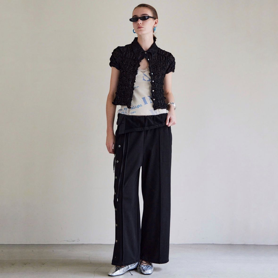 【残り一点】Button Slit Turn-Back Sweat Pants