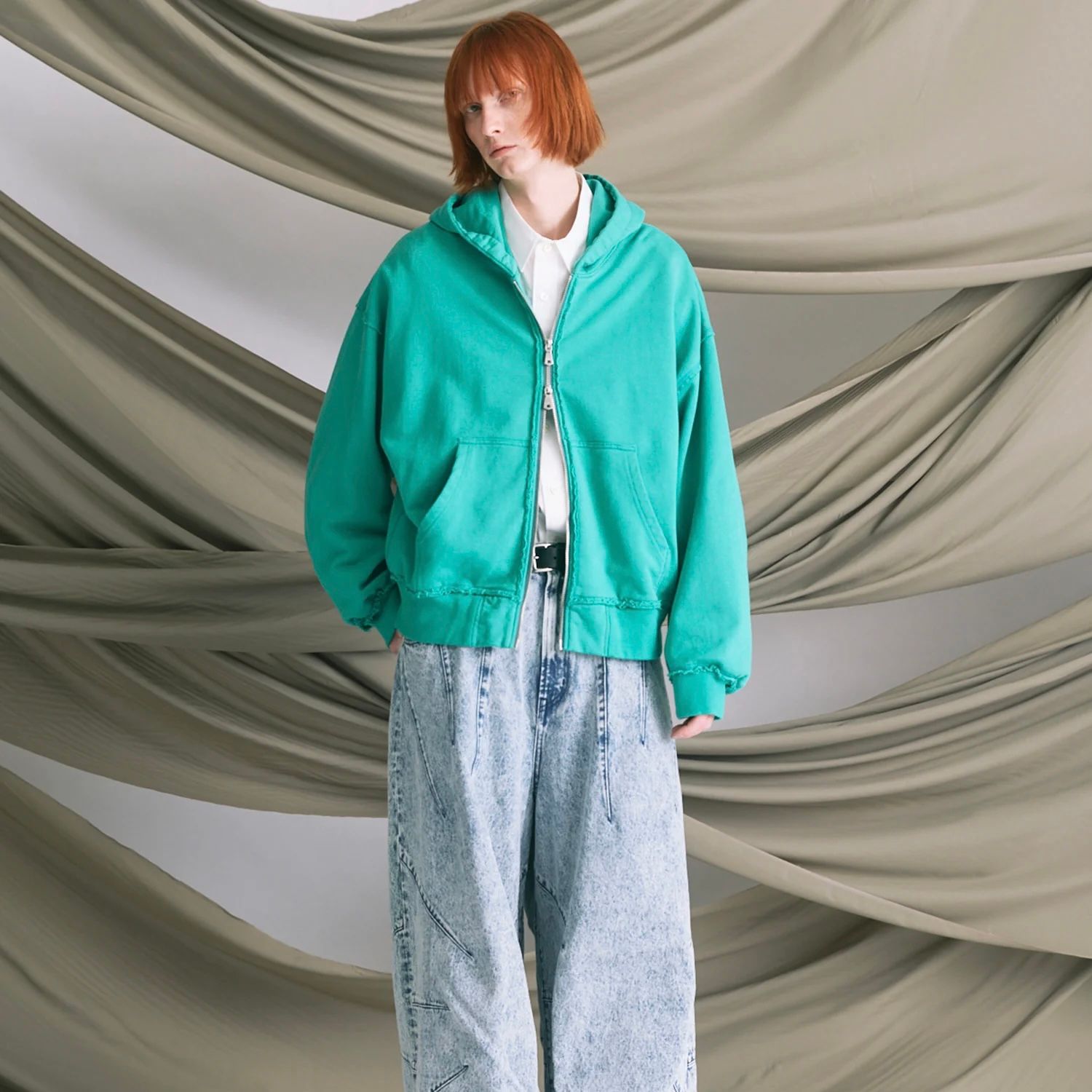【残り一点】120 / 2 Suvin Cotton Typewriter Prime-Over Shirt Coat