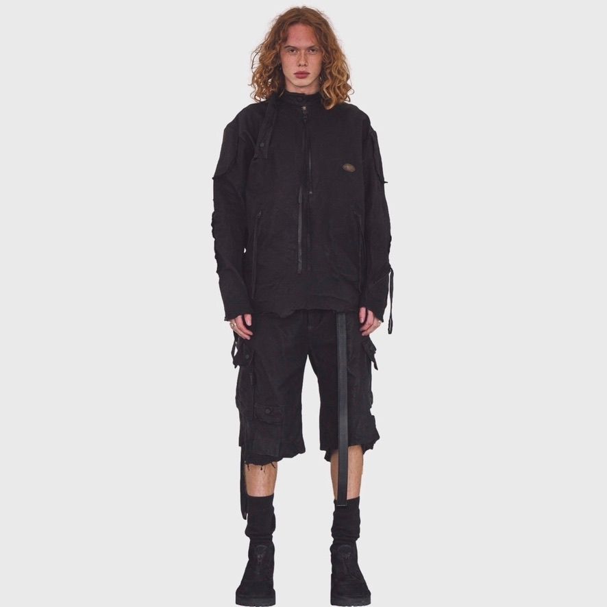 【残り一点】Rustic Edged HBT Short(VEGETABLE TANNING PIG LEATHER)