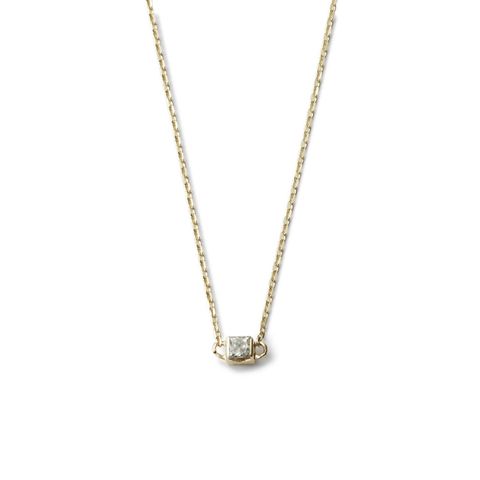 【お取り寄せ注文可能】K10 Square Dia Necklace(GOLD)