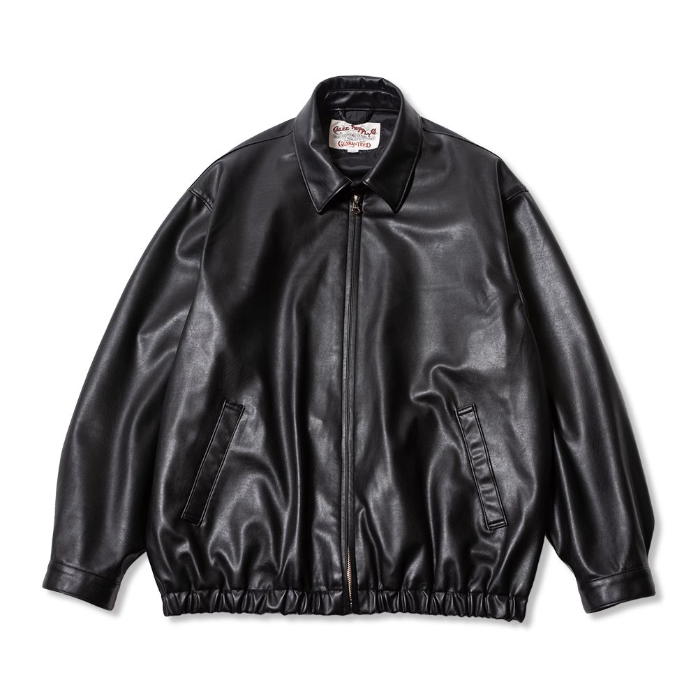 【残り一点】Faux Leather Harrington Jacket