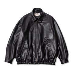 【残り一点】Faux Leather Harrington Jacket