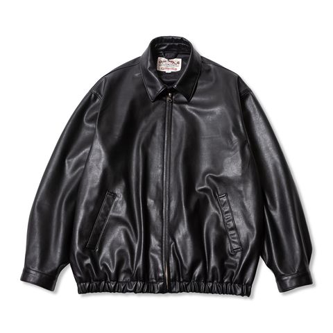【残り一点】Faux Leather Harrington Jacket