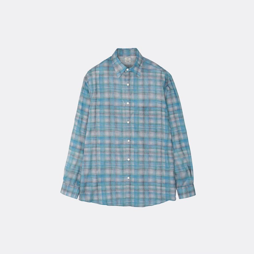 【残り一点】Printed Plaid Cotton Twill Shirt