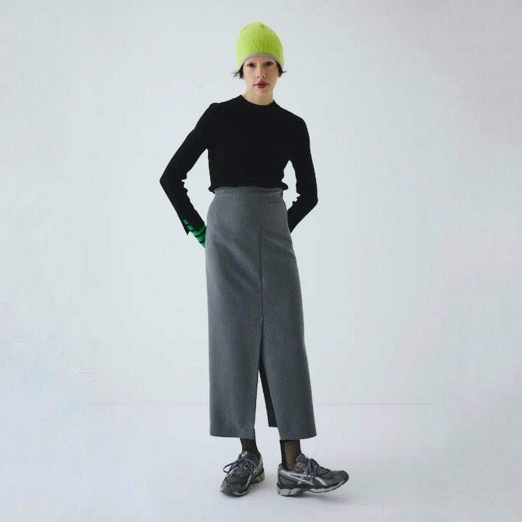 【残り一点】Border Double Cuff Knit Top
