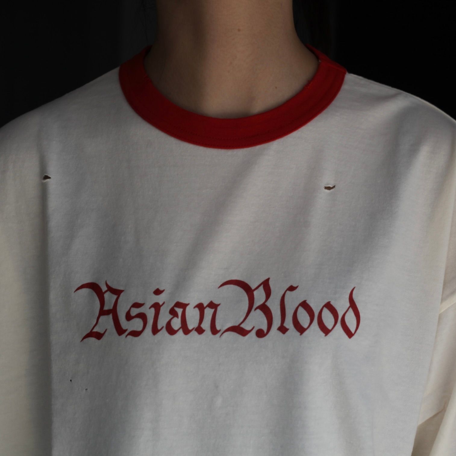 【残り一点】Distressed Trim T-shirt(ASIANBLOOD)