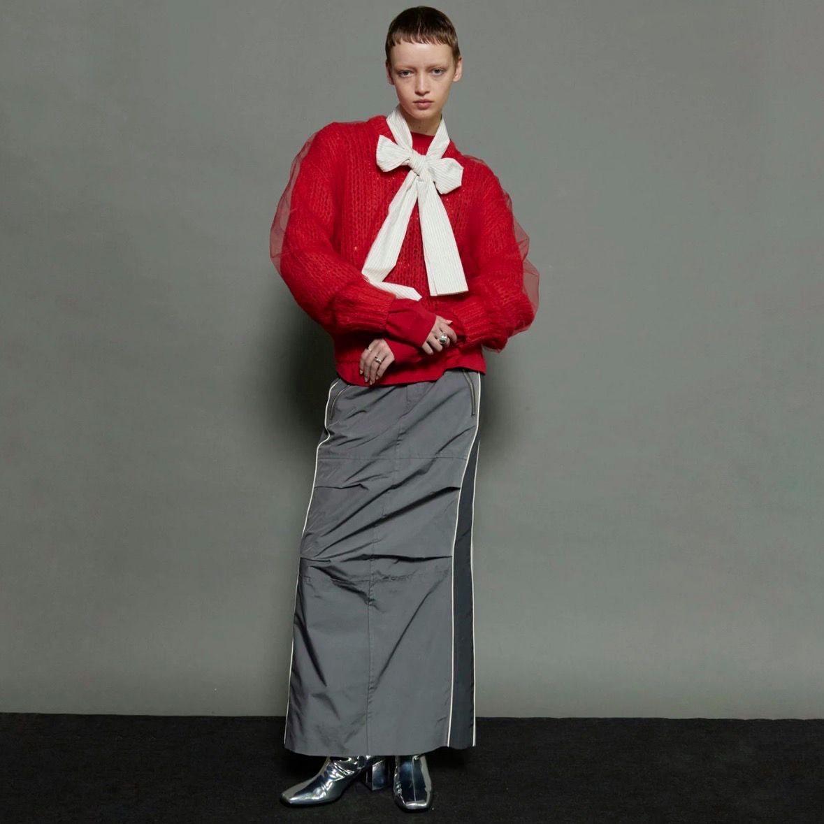 MAISON SPECIAL - 【残り一点】Side Line Oxford Maxi Skirt