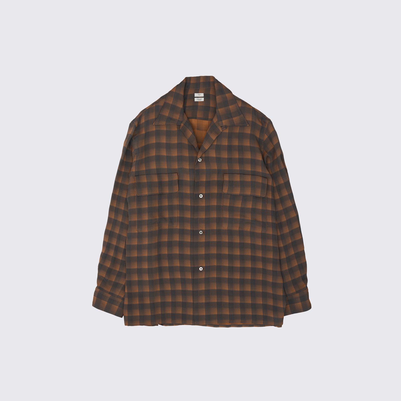 【残り一点】Jacquard Plaid Open Collar Shirt