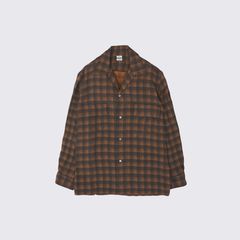 【残り一点】Jacquard Plaid Open Collar Shirt