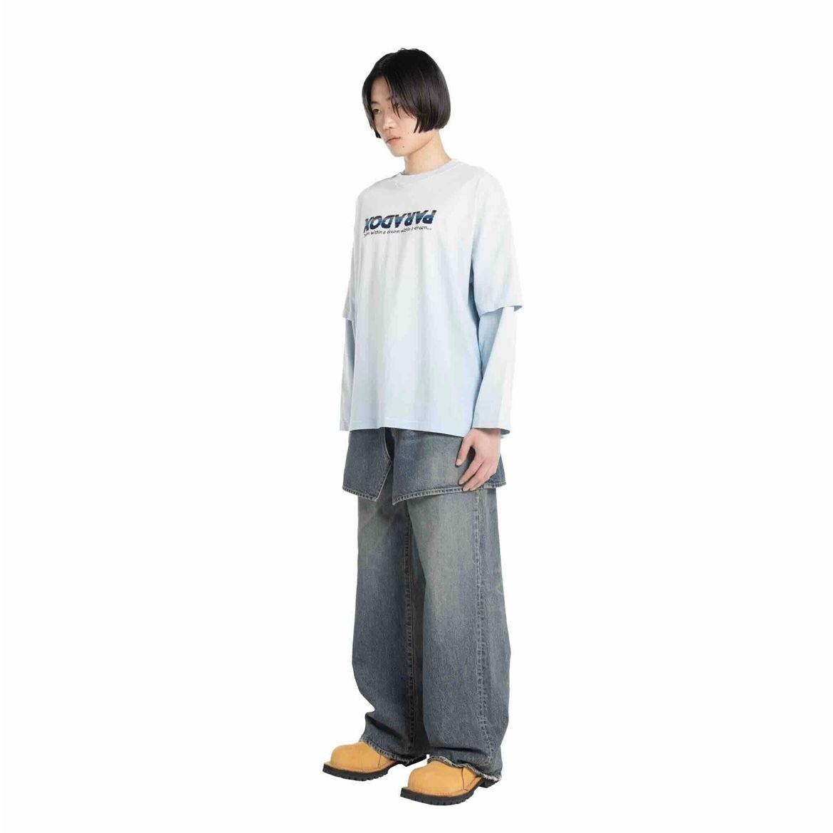 【残りわずか】"PARADOX"Embroidery Switching Tee