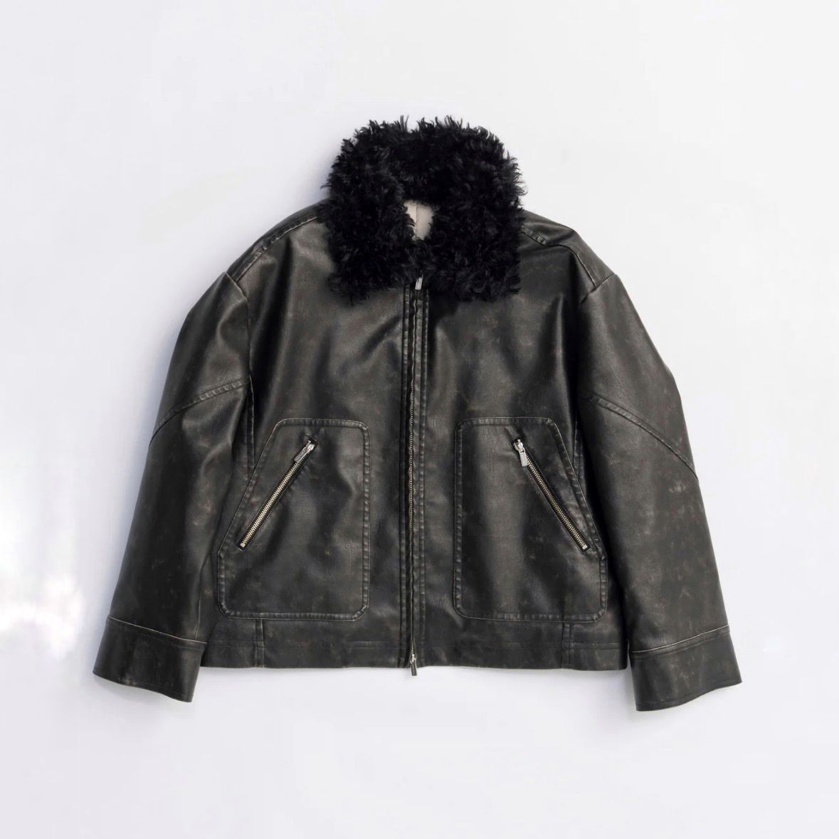 【残り一点】2way Collar Vegan Leather Blouson
