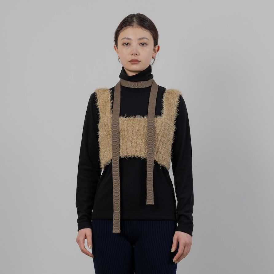 【残り一点】Shimmering Shaggy Knitted Band Tops