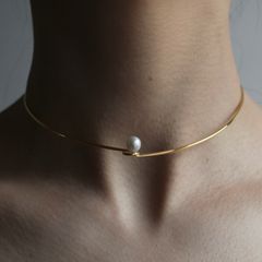 【残り一点】Baroque Pearl Line Choker Necklace