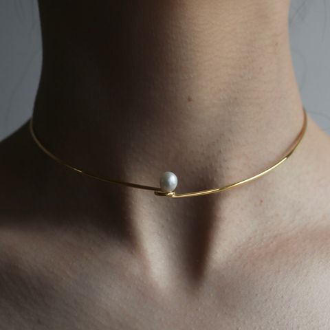 【残り一点】Baroque Pearl Line Choker Necklace