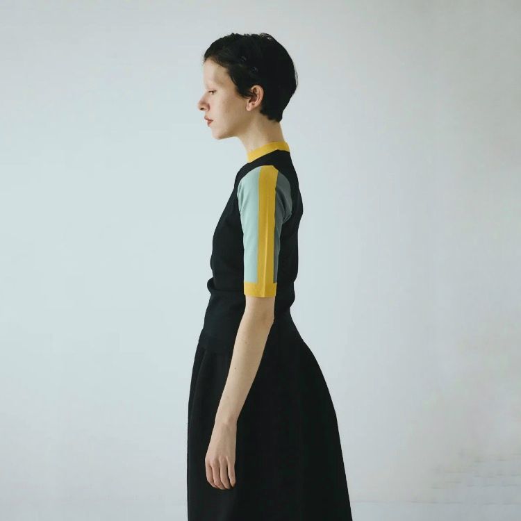 herin.cye カラーブロックフレアトップス セール】Color block flared tops (カラーブロックフレアー
