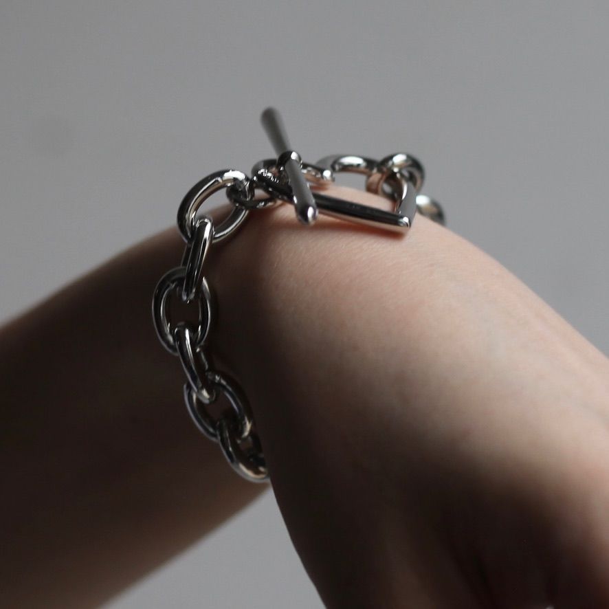 【残りわずか】Heart Bracelet_Medium Link(SILVER)