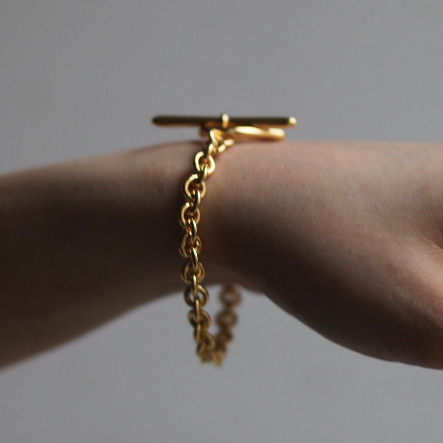 【残りわずか】Heart Bracelet_Small Link(GOLD)