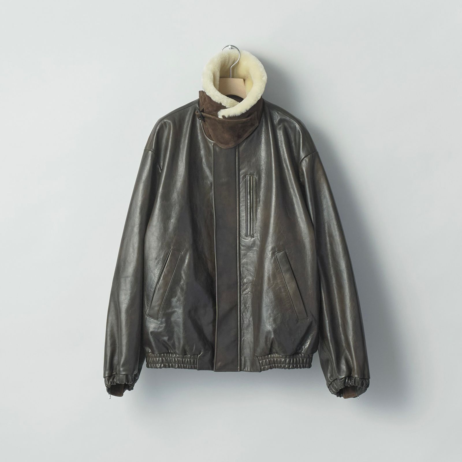 【残りわずか】Mouton Collar Calf Zip Jacket