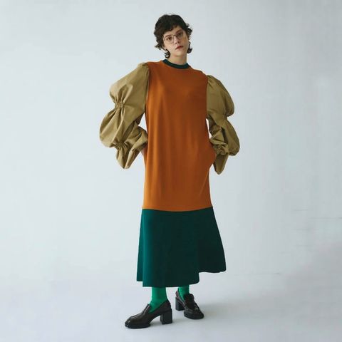 【残り一点】Shirred Balloon Sleeves Dress