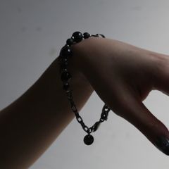 【残り一点】Beads Chain Breacelet_A(BLACK)