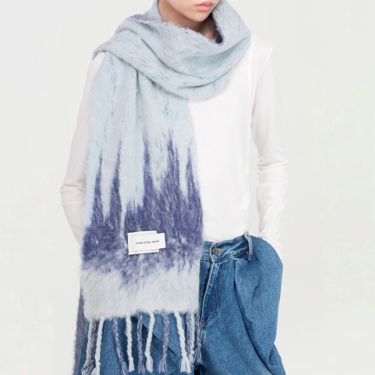 【残り一点】Gradient Jacquard Knit Scraf
