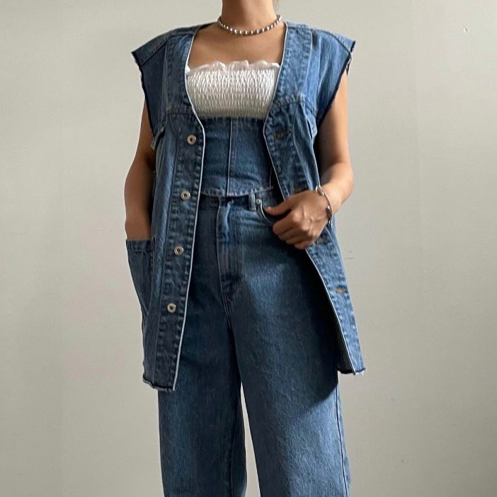 【残り一点】Vintage Like Denim Vest Jacket