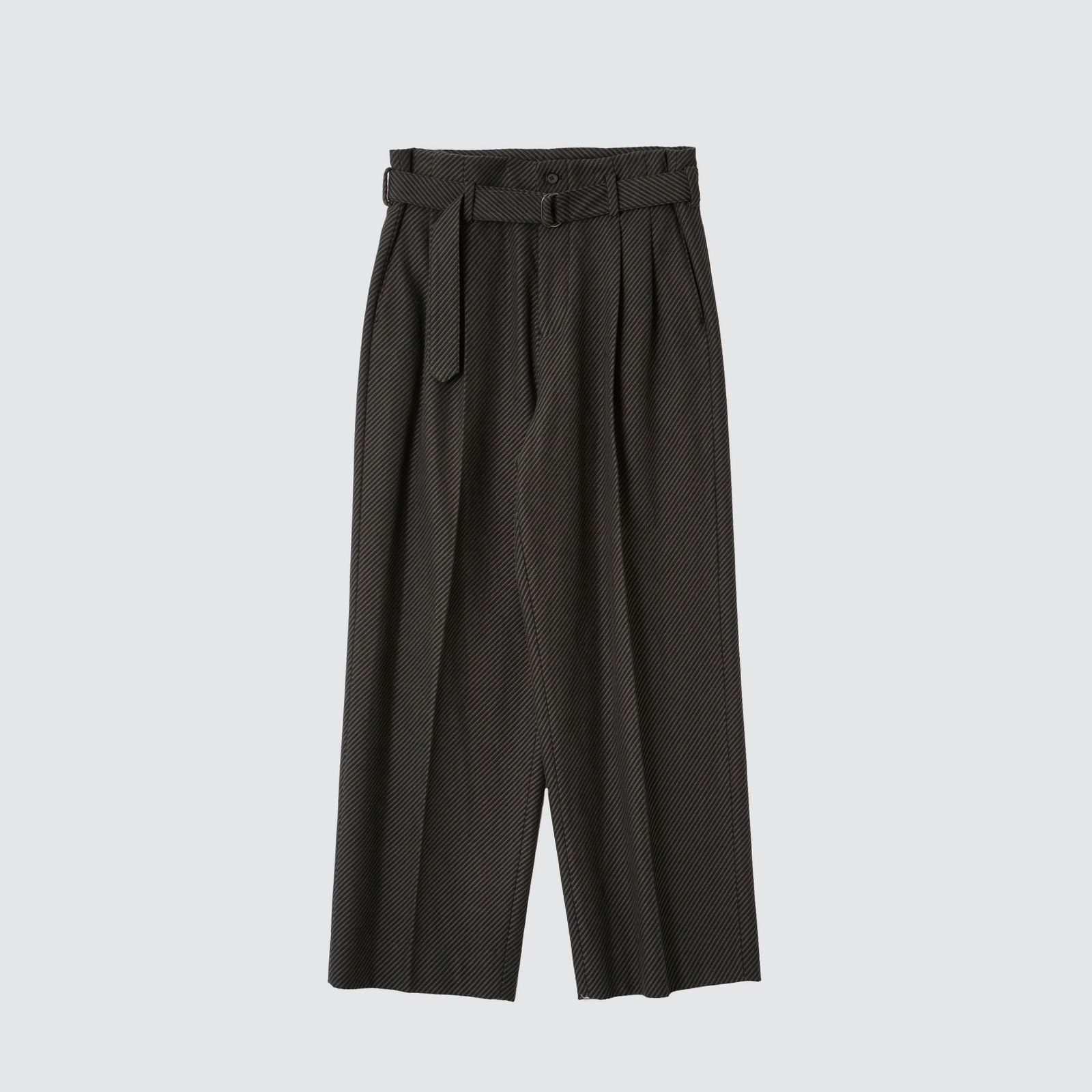 YOKE - 【残り一点】Diagonal Stripe Hi-Waist Belted Trousers 