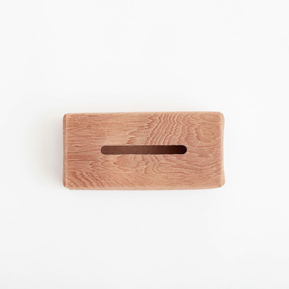 【残り一点】Plywood Leather Tissue Box Case