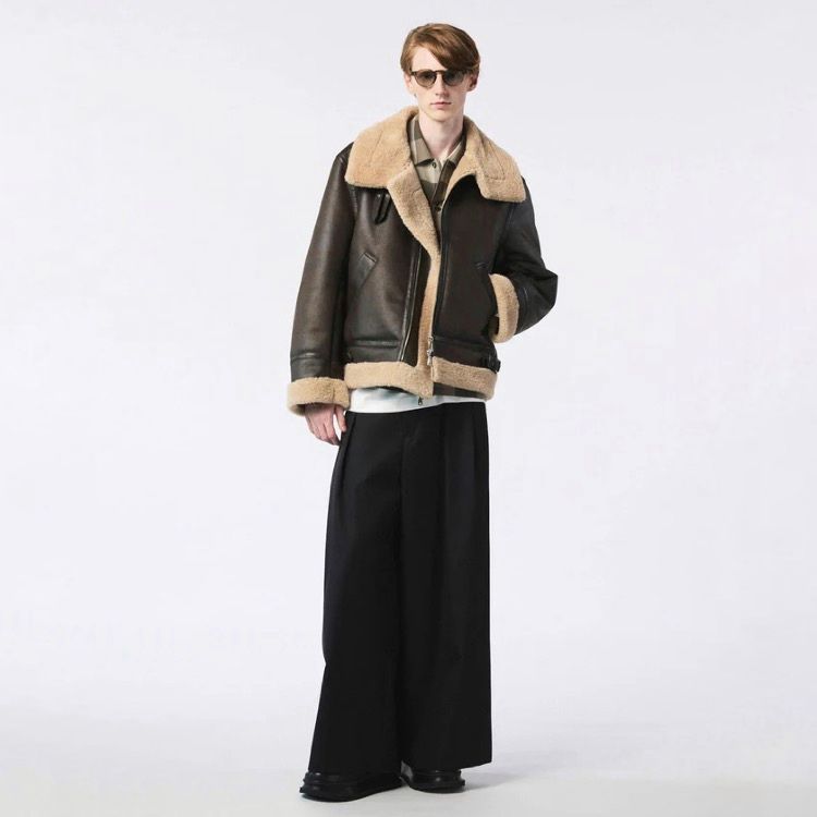 【残り一点】72/2 4Colors Chambray Wool Baggy Wide Pants