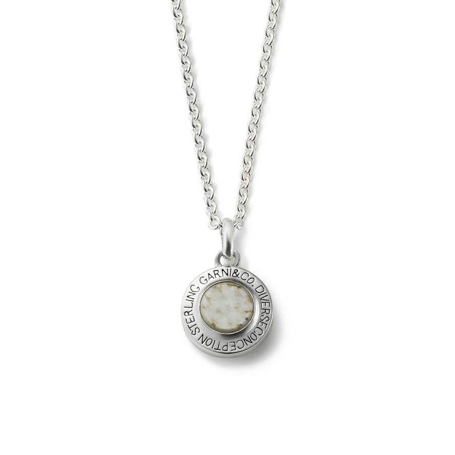 【お取り寄せ注文可能】Round Stone Pendant_L(WHITE)