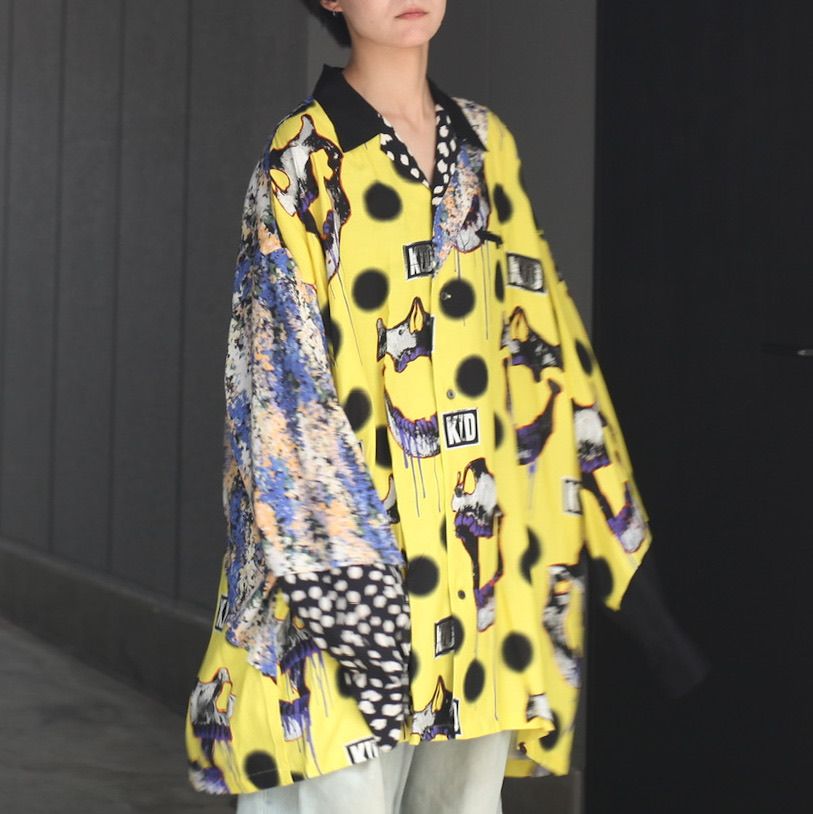 KIDILL - 【残り一点】Slash Open Collar Shirt(Girl Print