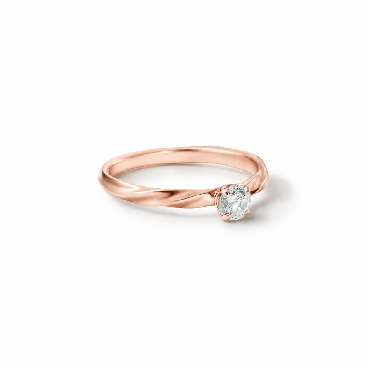 【お取り寄せ注文可能】Half Twist Ring W / Dia(K18 PINK GOLD)