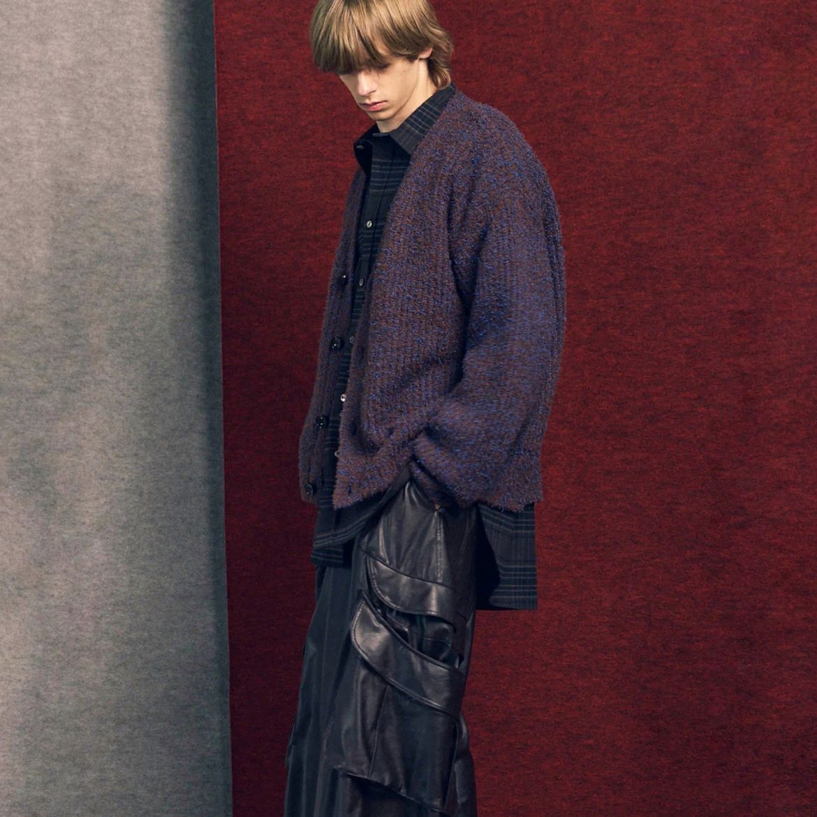 【残り一点】Mix Color Fancy Yarn Prime-Over Knit Cardigan