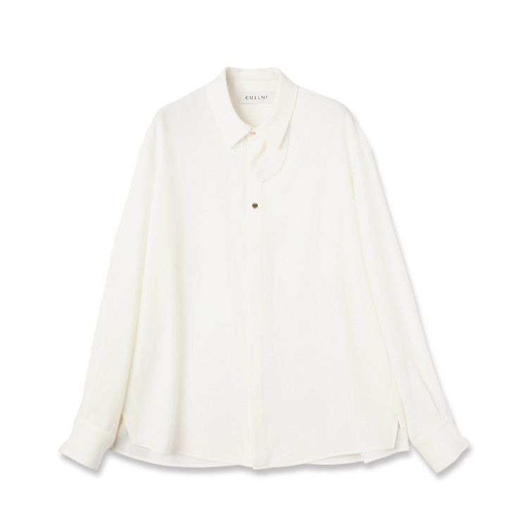 【残り一点】Double Cloth Twill Front Fly Chin Tab Shirt