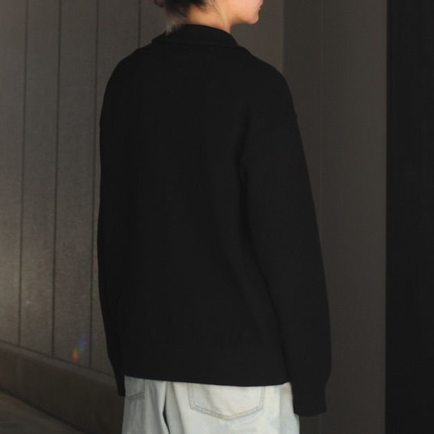 crepuscule - 【残りわずか】Moss Stitch Half Zip Polo