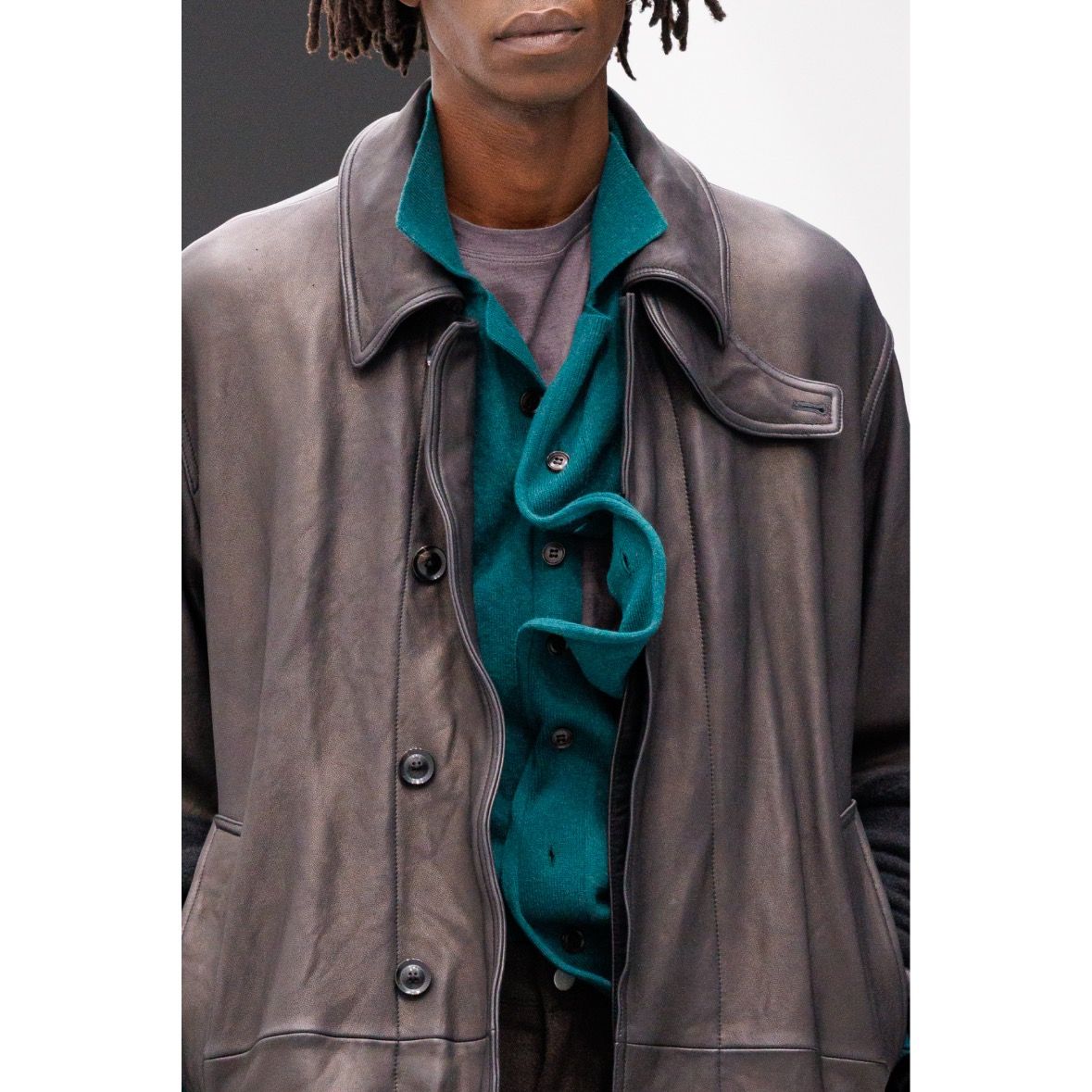 【残り一点】Lamb Leather Balmacaan Coat